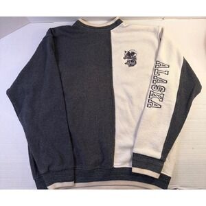 Renegade Club Alaska Wolf Two Tone Fleece Sweatshirt Large Made in USA